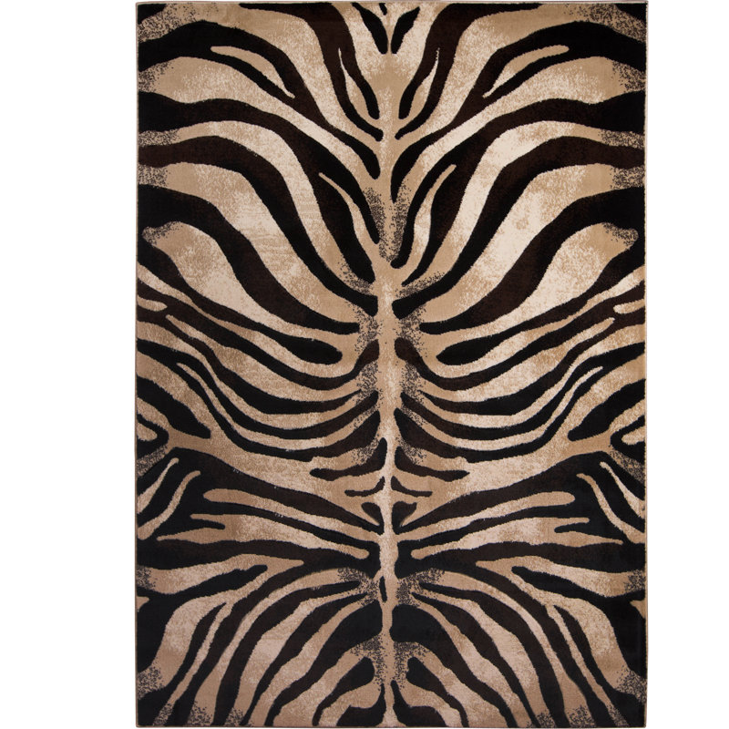 Bloomsbury Market Edolie Animal Print Black Ivory Area Rug Reviews Wayfair
