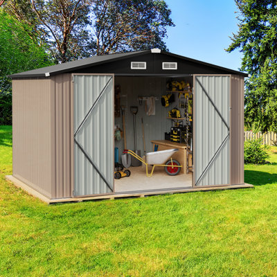 10 ft. W x 8 ft. D Metal Storage Shed