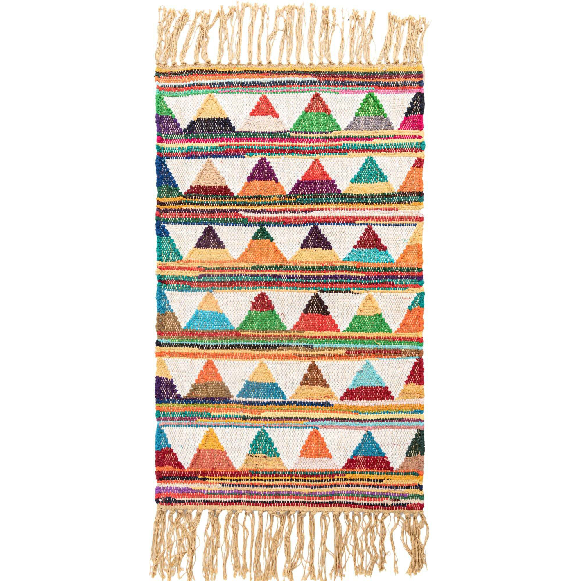 Union Rustic Jillann Handmade Flatweave Cotton White/Red/Yellow Rug ...