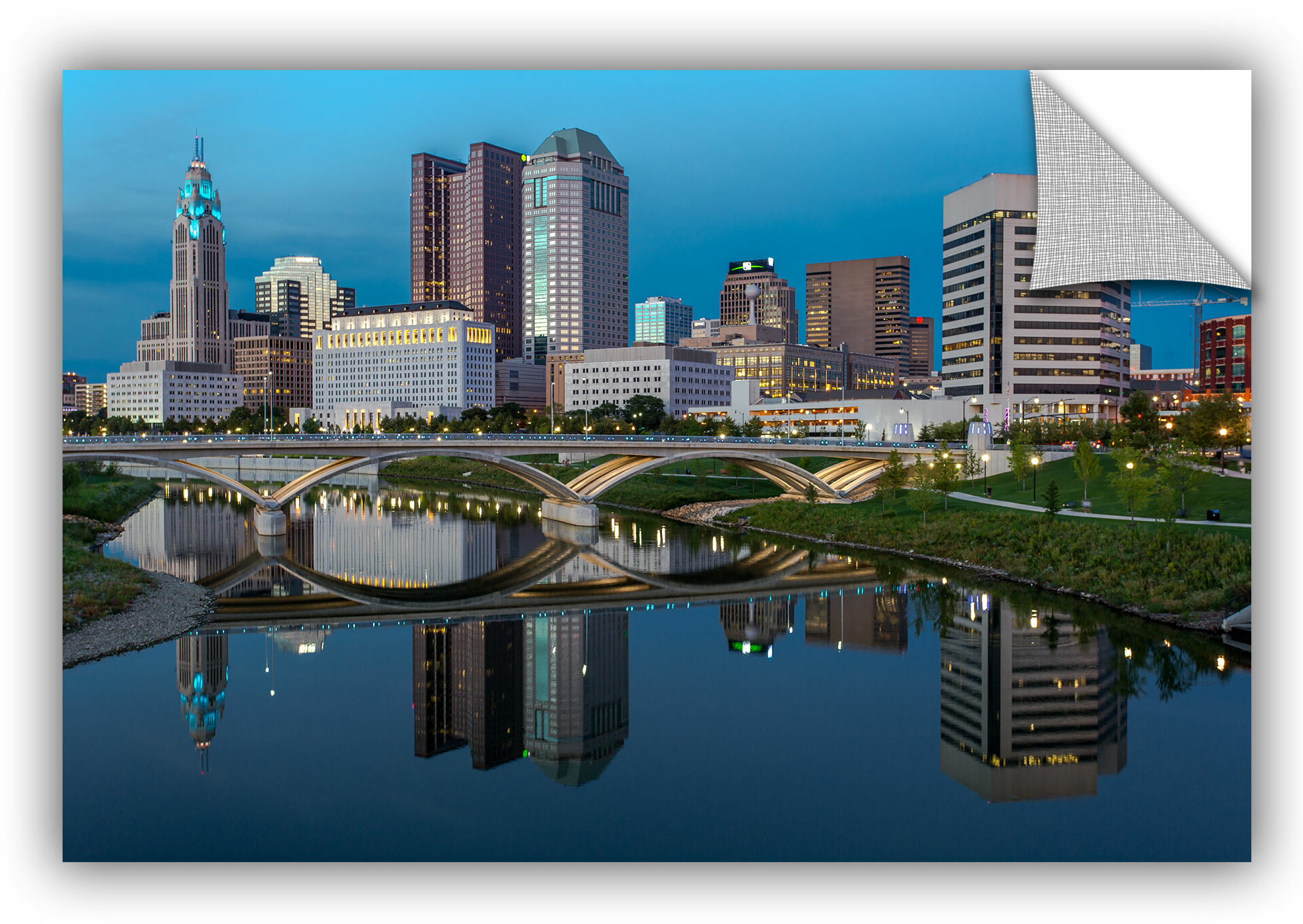 24 by 36 ArtWall Cody Yorks Cleveland Skyline 12 Appeelz Removable Graphic Wall Art
