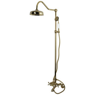 Go to store & view more images Kingston Brass Vintage Double Handle Wall Mount Clawfoot Tub and Shower Package