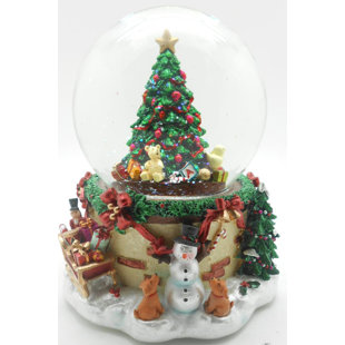 Blowing Snow Christmas Tree Musical Snow Globe Blowing Snow Christmas Tree Musical Snow Globe