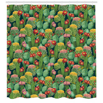 East Urban Home Susanne Kasielke Cactus Party Desert Matcha Single Shower Curtain Wayfair