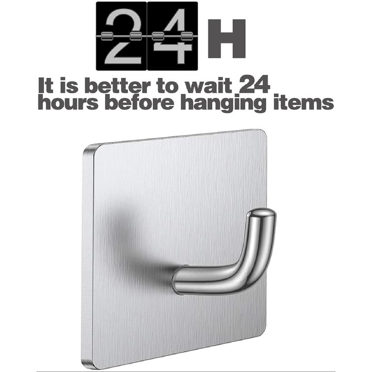 Bathroom Stainless Steel Hook Clothes Hanger Adhesive Hooks Wall Door Holder