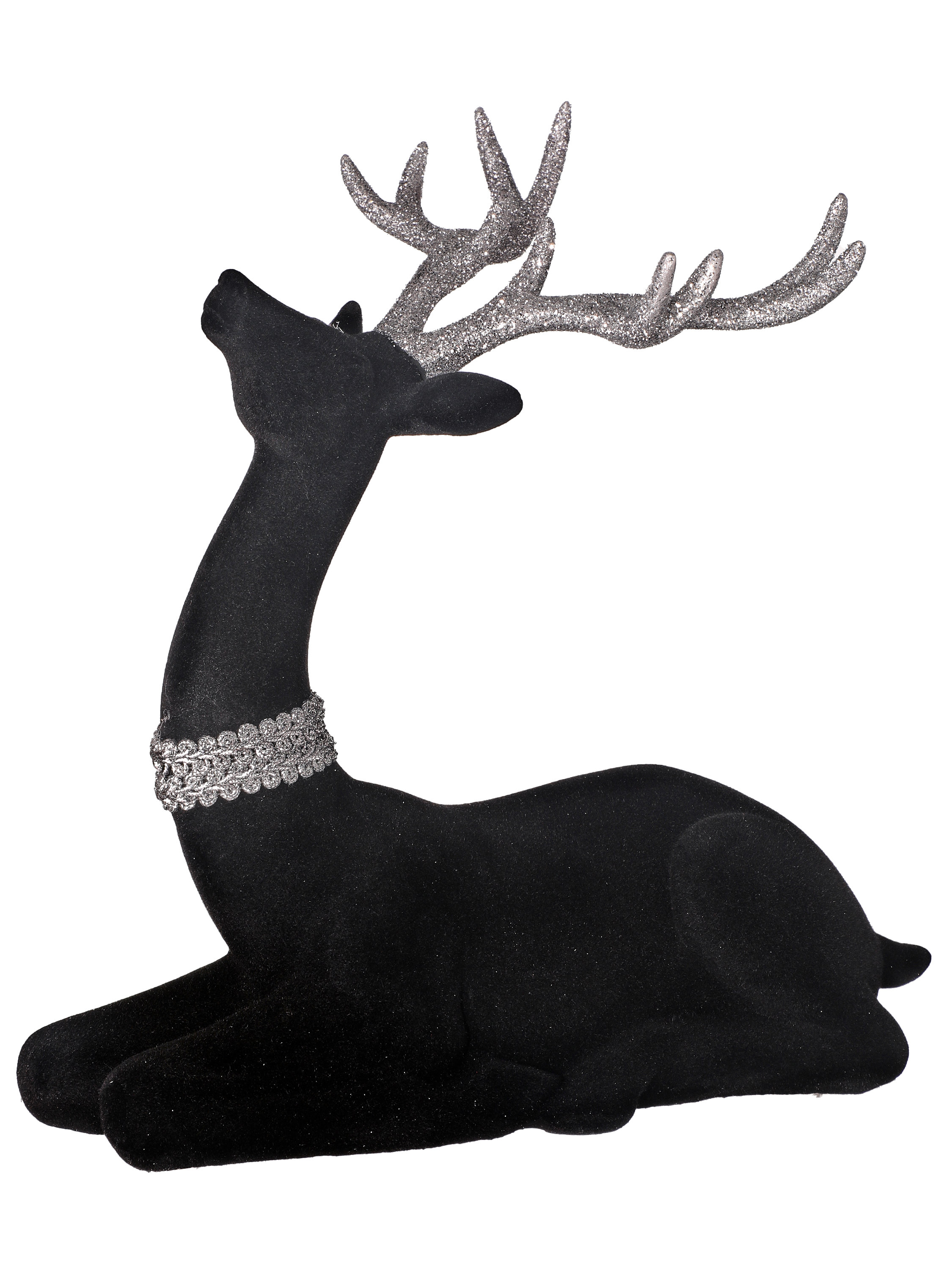 The Holiday Aisle® Flocked Laying Deer with Neckless Decorative Accent