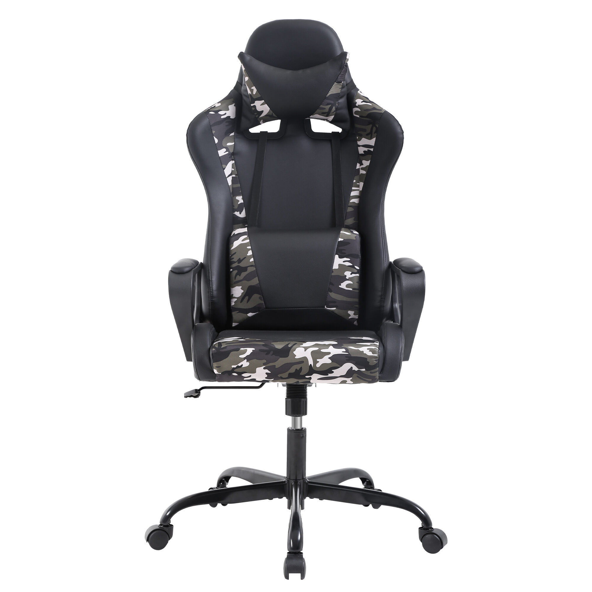 Camo PC Gaming Chair Ergonomic Office Chair Massage Desk Chair with Lumbar Support Arms Headrest High Back PU Leather Racing Chair Rolling Swivel Executive Adjustable Computer Chair for Women Adults 