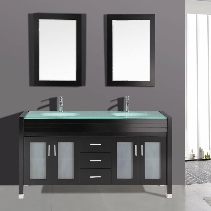 Amazing kokols vanity set Kokols 63 Double Bathroom Vanity Set With Mirror Wayfair
