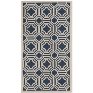 Navy/Beige Indoor/Outdoor Area Rug