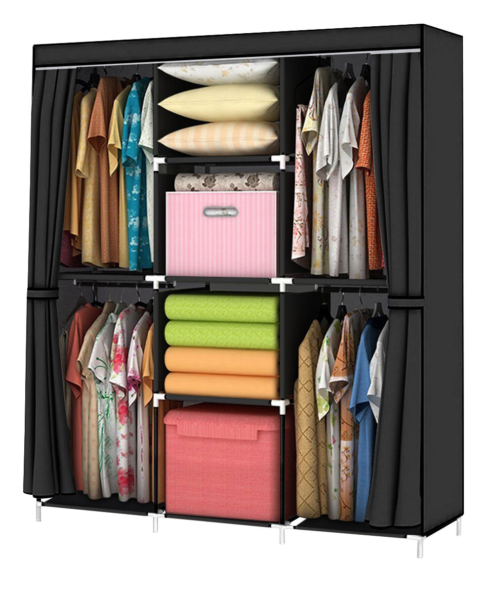 Rebrilliant Meriwether 50'' Portable Wardrobe & Reviews | Wayfair