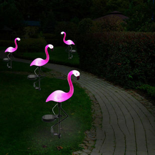 light up garden flamingo