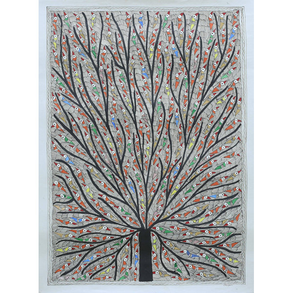 Bloomsbury Market Tree Of Life With Birds Madhubani Unframed