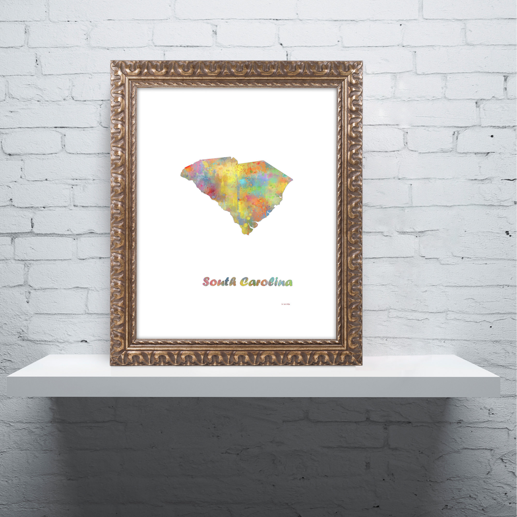 Trademark Art South Carolina State Map 1 Ornate Framed Graphic Art On Canvas Wayfair