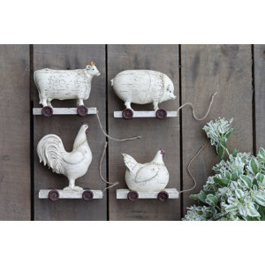 Vintage Farm Animals on Wheels (Set of 4)