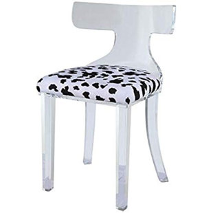 Go to store & view more images Everly Quinn Joetta Spotted Velvet Upholstered Acrylic Frame Side Chair