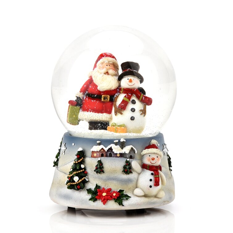 The Seasonal Aisle Santa and Snowman Handpainted Wind up Musical ...