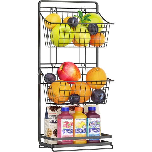 Rebrilliant Wire Market Basket Stand, Countertop 3 Tier Fruit Basket Stand  With Removable Wire Baskets For Fruit, Vegetable, Snacks, Potato, Mini  Standing Metal Storage Basket For Kitchen Bathroom Pantry | Wayfair