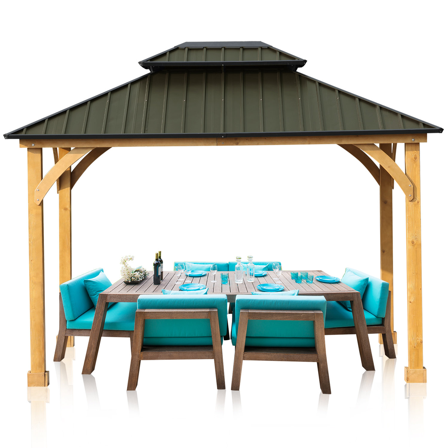 Solid Wood Patio Gazebo \u0026 Reviews 