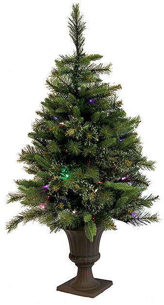 35 mixed pine cashmere potted artificial christmas tree with led multi light - Potted Artificial Christmas Trees 35 mixed pine cashmere potted artificial christmas tree with led multi light - Potted Artificial Christmas Trees