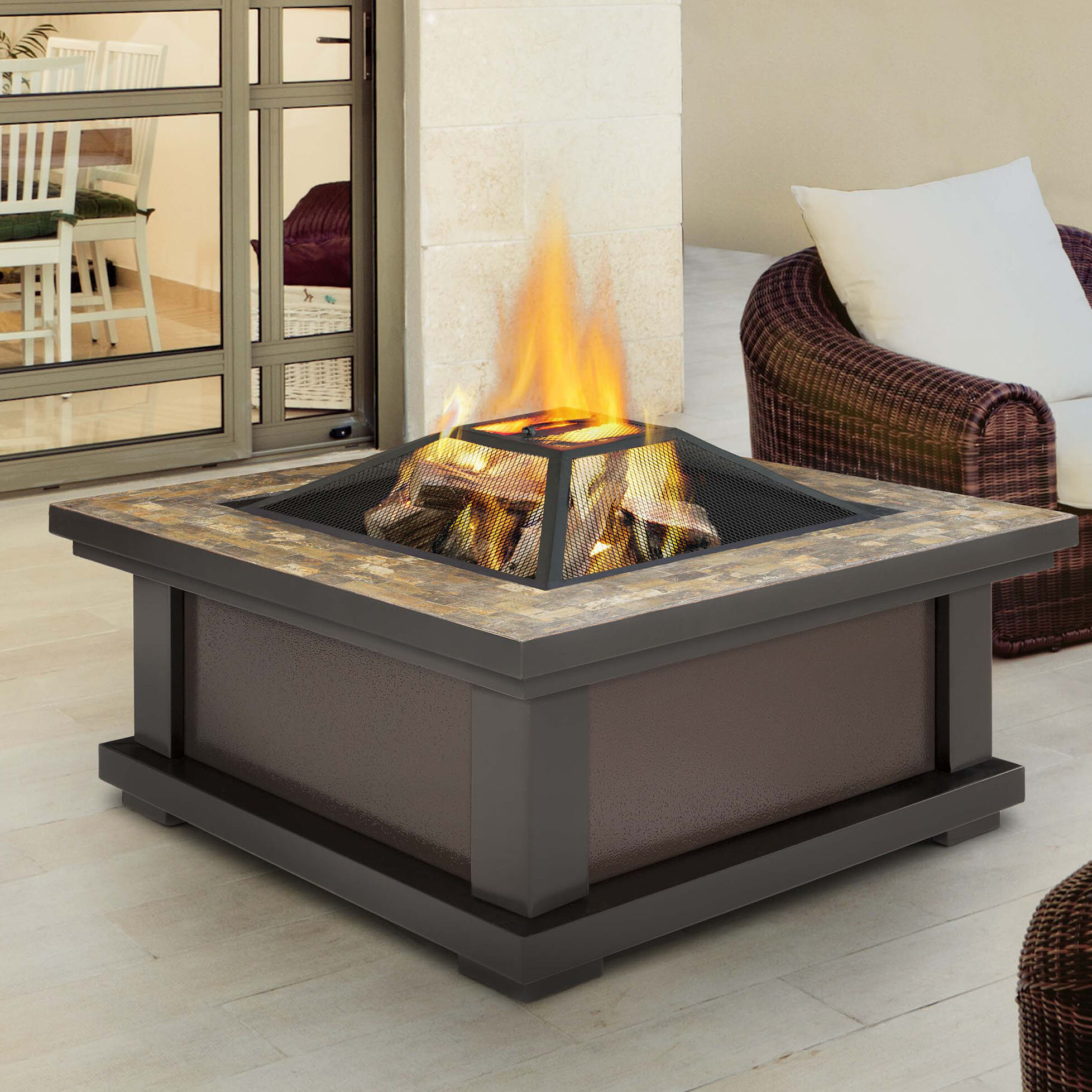 Real Flame Alderwood Steel Wood Burning Fire Pit Table Reviews
