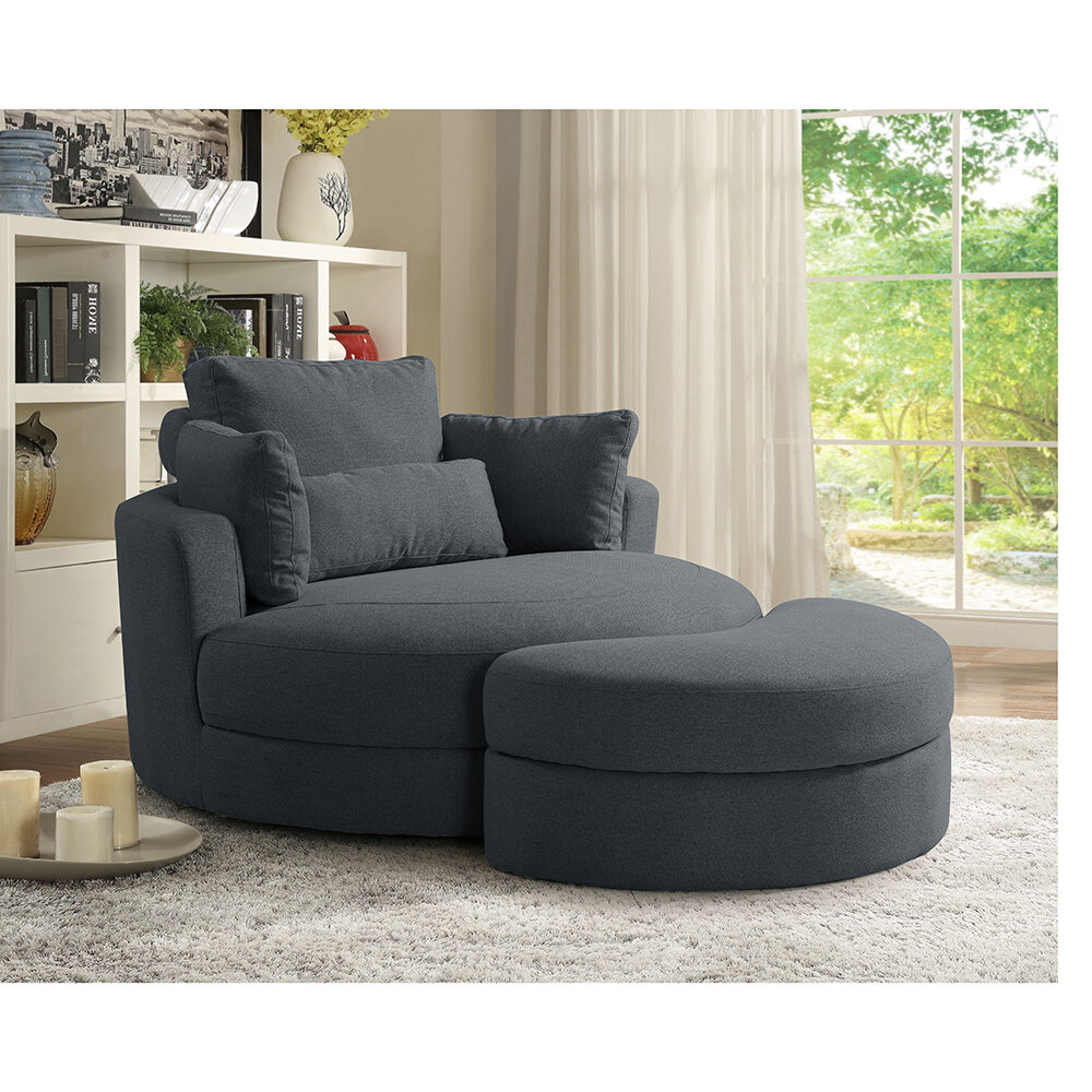 wayfair barrel chair with ottoman