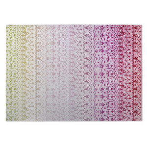 Backyard Lights Pink/Green Indoor/Outdoor Doormat