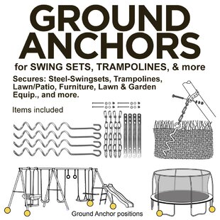 ShelterAuger 4-Piece Earth Anchor Kit with 4 Clamp-on Wire Tie-downs 30-Inch 