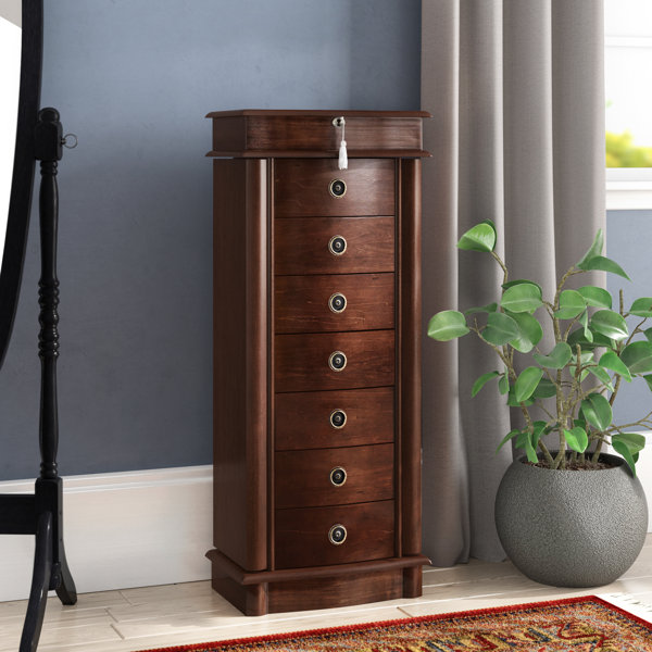 Alcott Hill Argueta Free Standing Jewelry Armoire With Mirror Reviews Wayfair