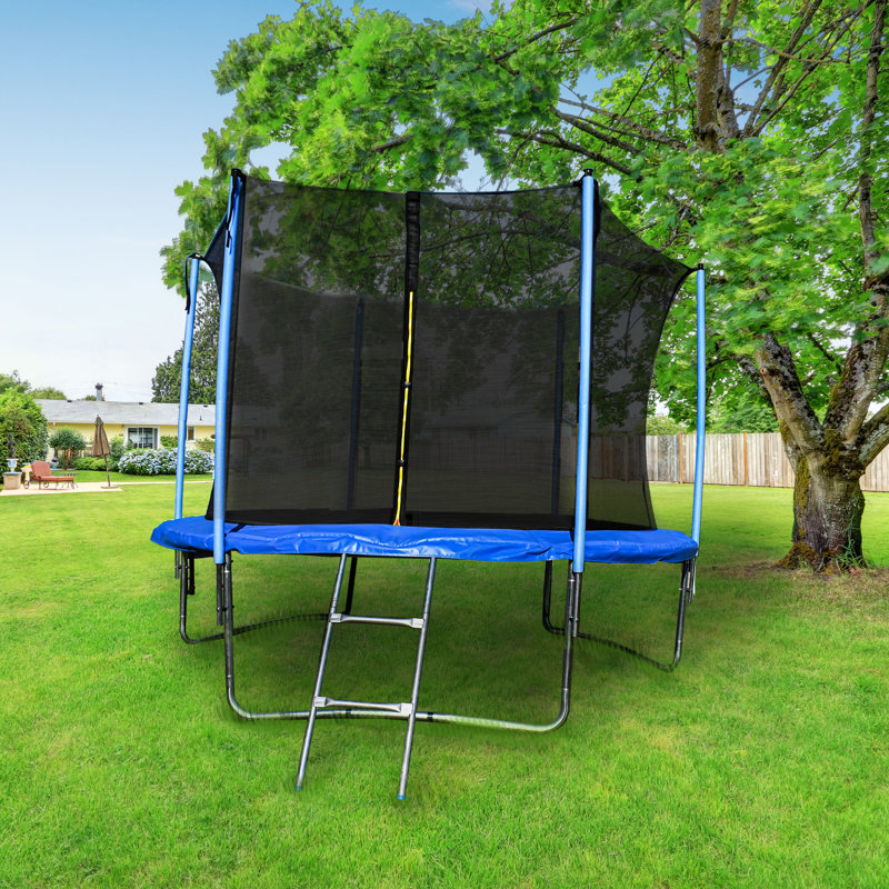 Aleko 12 Octagon Backyard Trampoline With Safety Enclosure Reviews Wayfair
