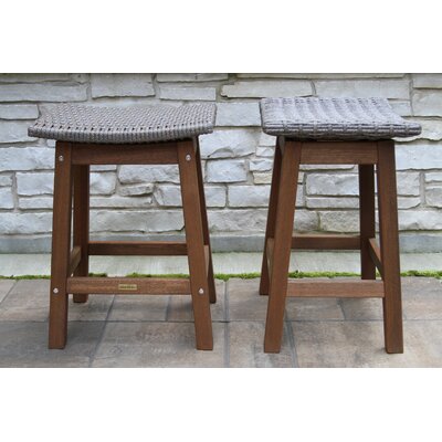 Alcott Hill Jeffers Wicker 24 Patio Bar Stool