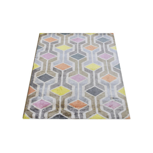 George Oliver Patchway Abstract Hand Knotted Purple Area Rug Wayfair