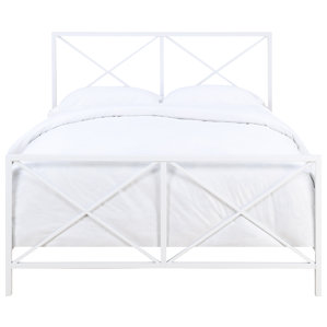 Ormond Beach 'X' Patterned Metal Queen Panel Bed by Beachcrest Home