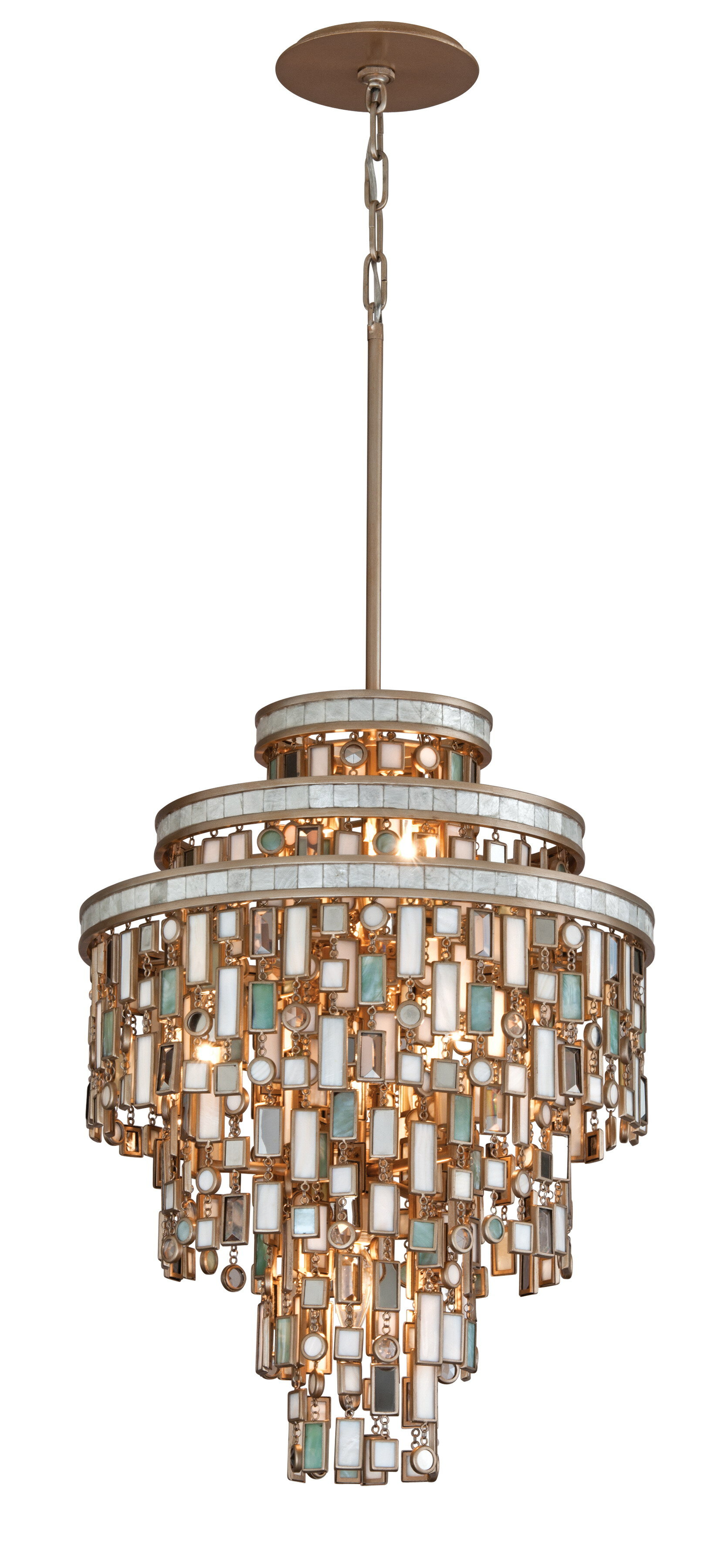 sea glass chandelier corbett lighting