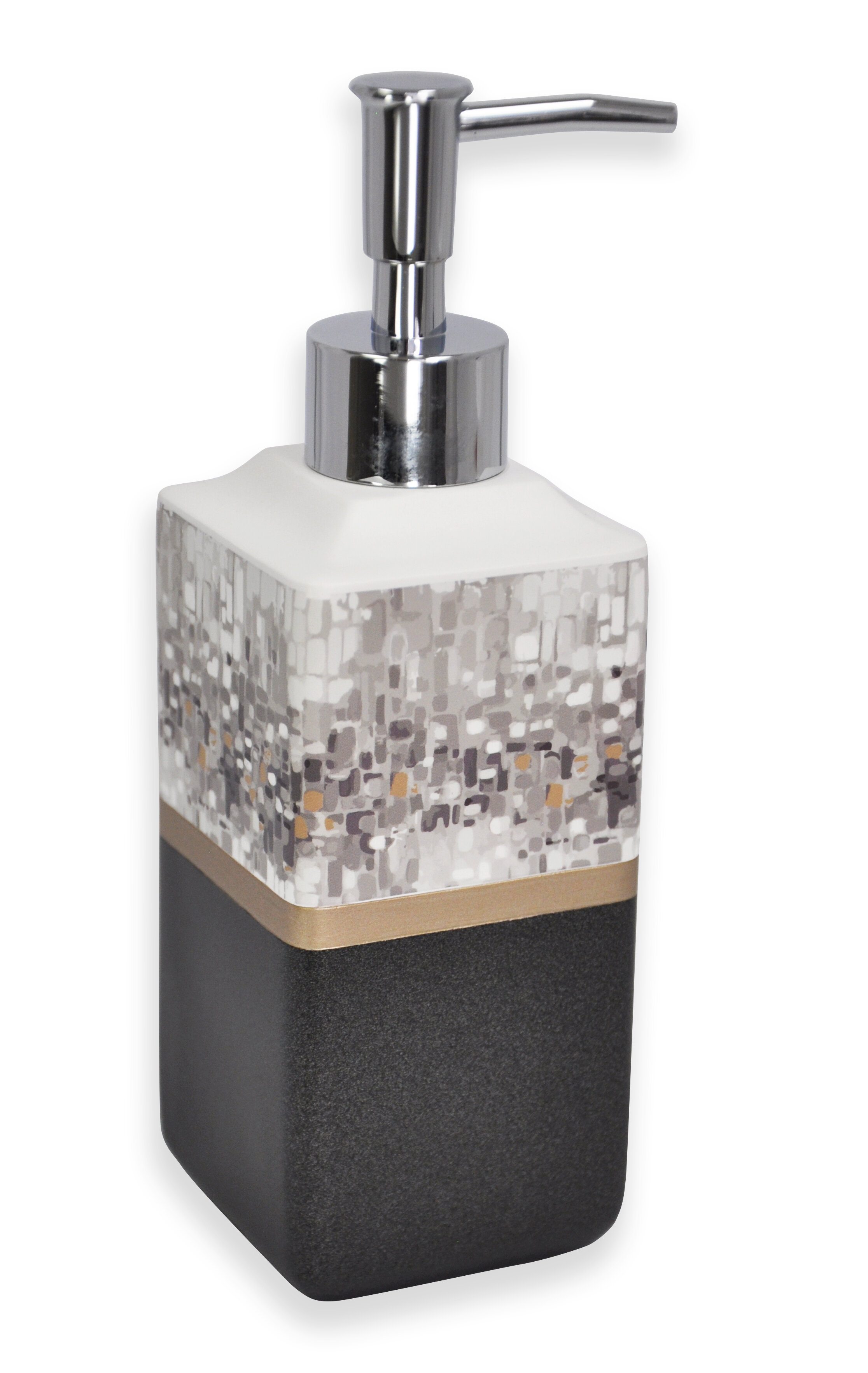 silver soap dispenser