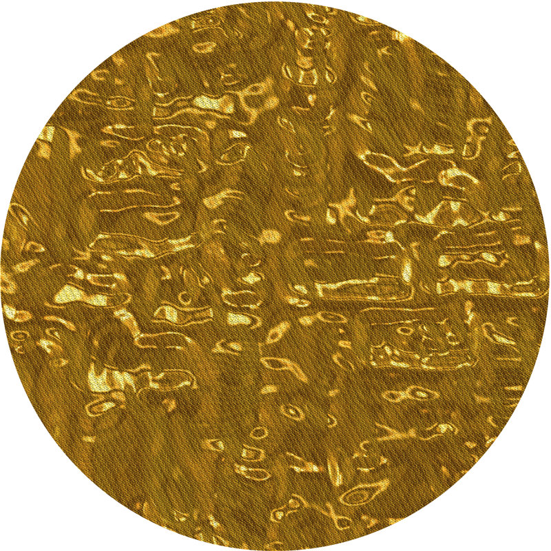Abstract Wool Yellow Area Rug Rug Size: Round 5'
