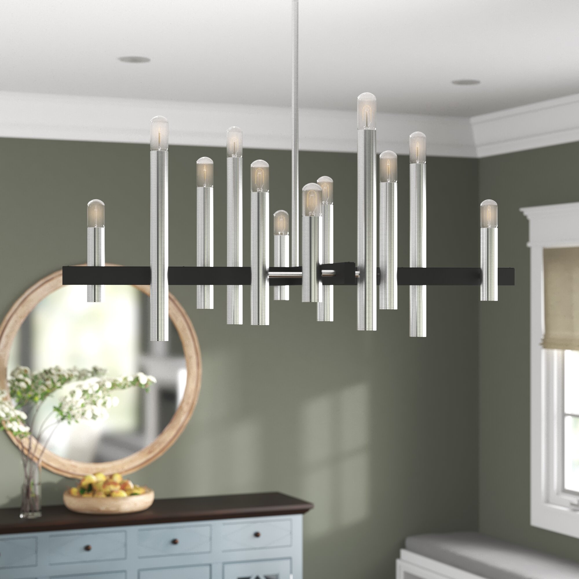 linear drum chandelier