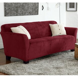 Velvet Plush Form Fit Stretch Box Cushion Sofa Slipcover By Latitude Run