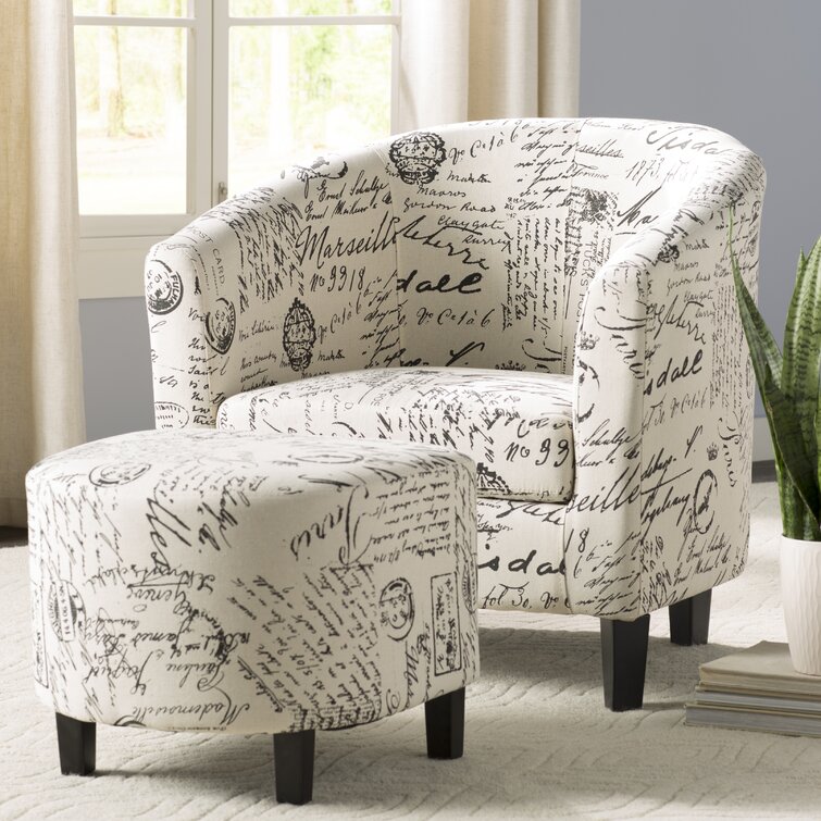 print chair with ottoman