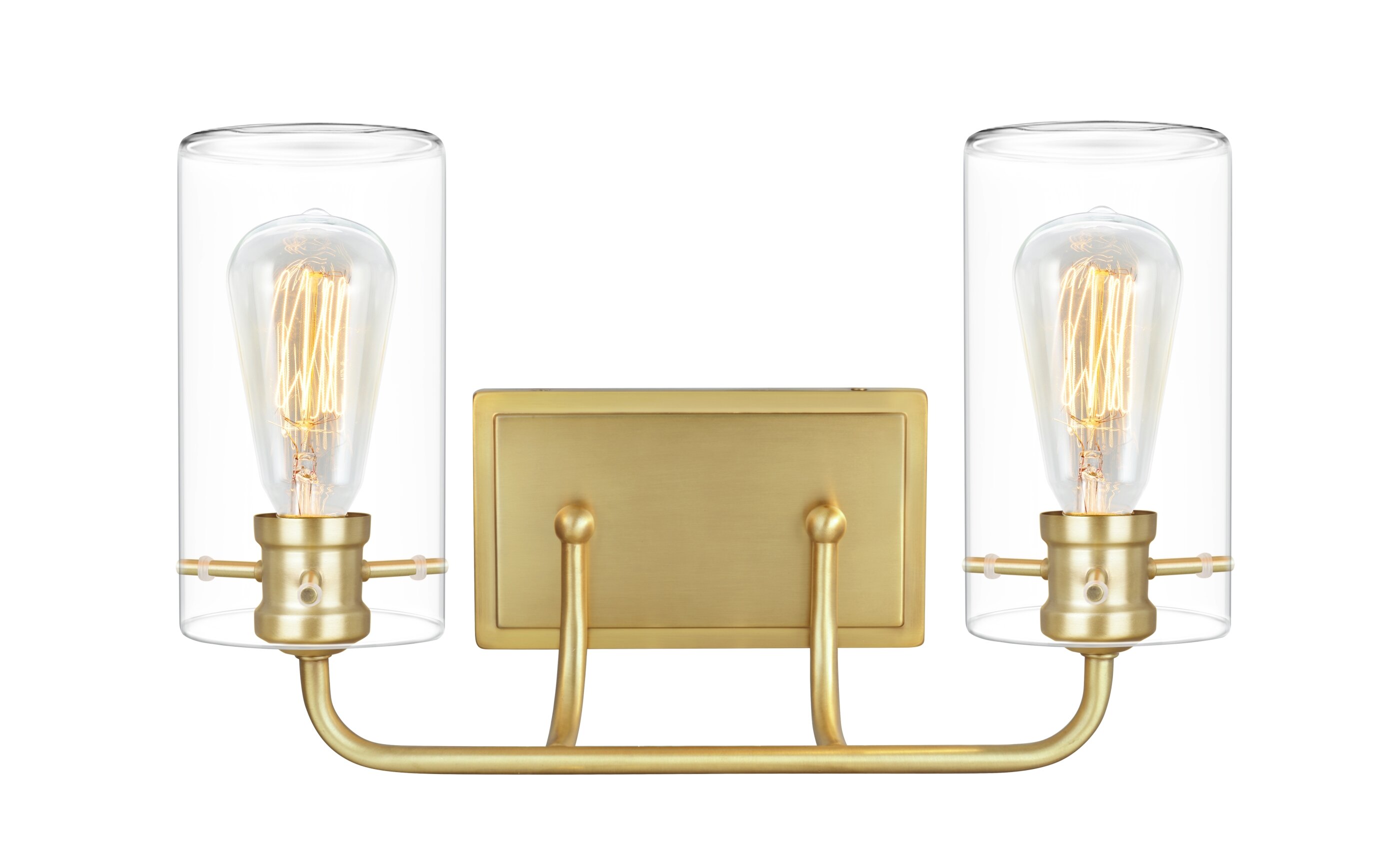 Everly Quinn Aspen Creative 85631a9741684f2099c14df29d621de2 Two Light Metal Bathroom Vanity Wall Light Fixture 16 Wide Transitional Design In Antique Brass Wayfair Ca