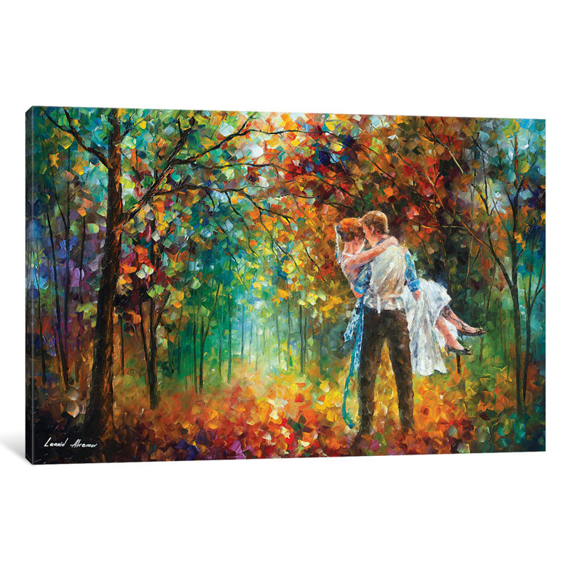 East Urban Home The Moment Of Love Oil Painting Print On Wrapped