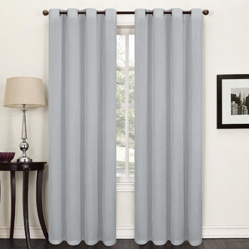Willhite Eyelet Semi Sheer Thermal Single Curtain Marlow Home Co. Colour: Grey