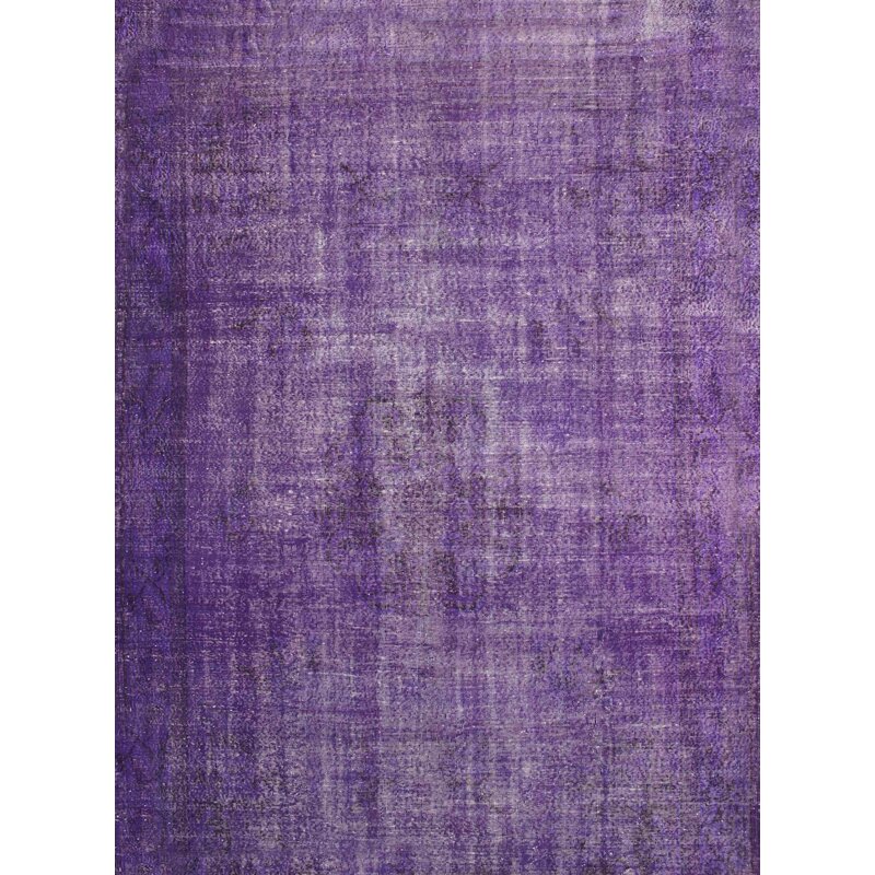 Purple Violet Dark Floral Print Modern Easy Clean Fireplace Rugs