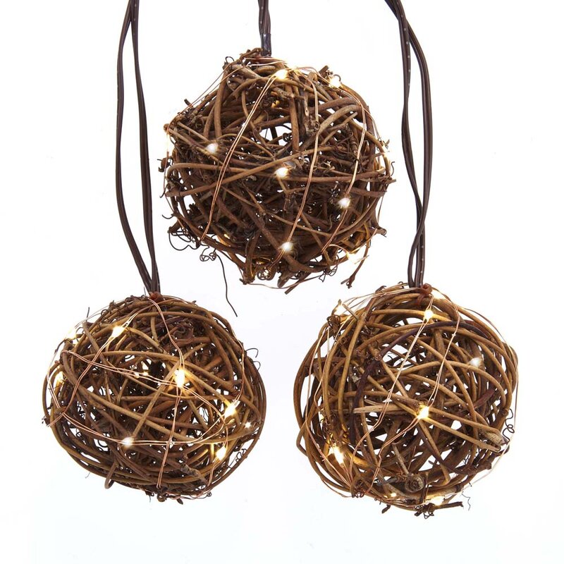 Kurt Adler Rattan Ball 50 Light String Lights | Wayfair