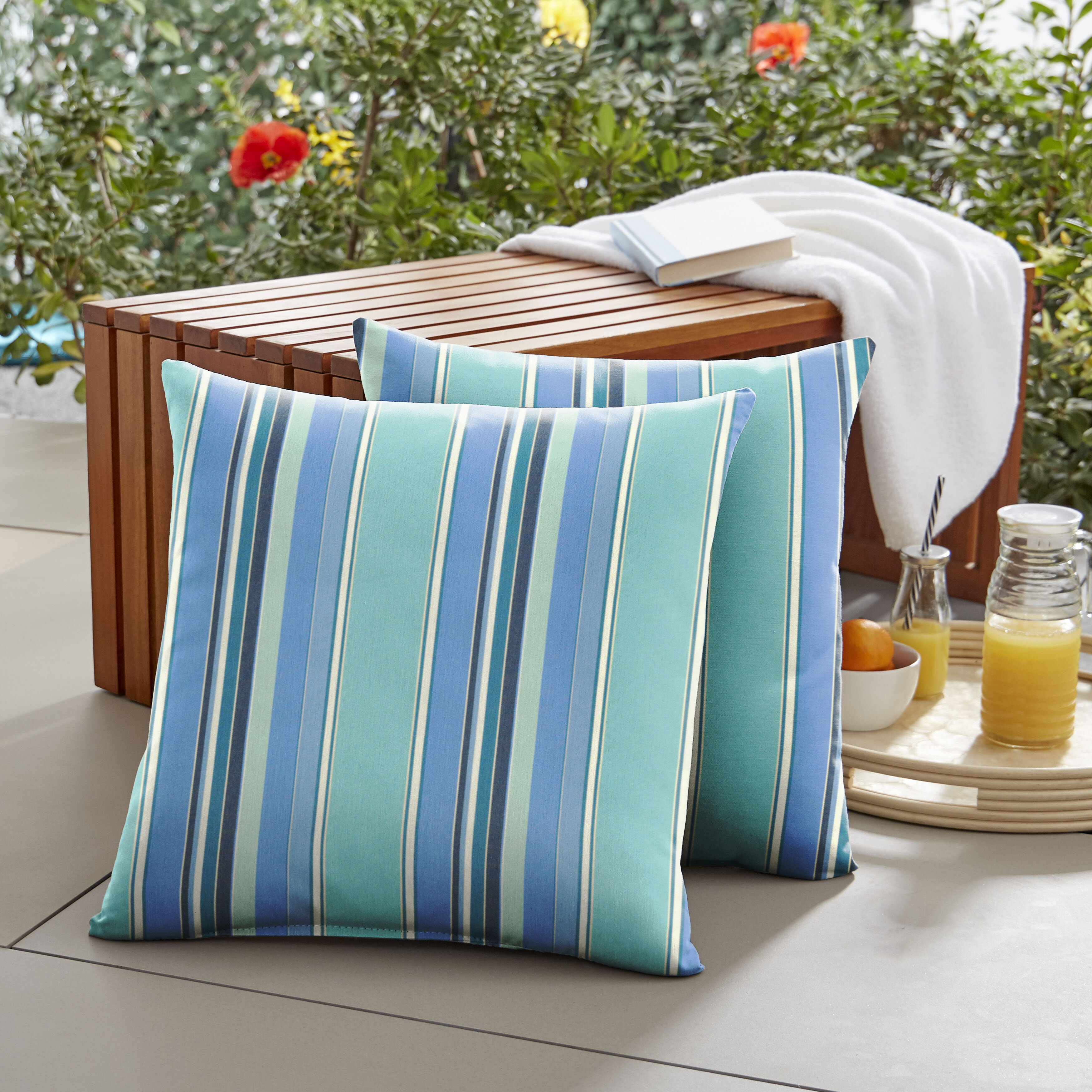 Water Resistant for Patio Lounge Sofa Set of 2 Hofdeco Indoor Outdoor Lumbar Pillow Cover ONLY Yellow Gray Zigzag Chevron 12x20 