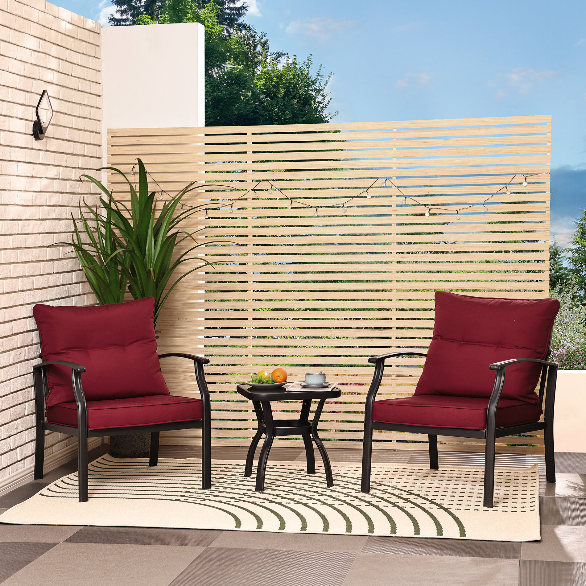 3 piece metal outdoor setting