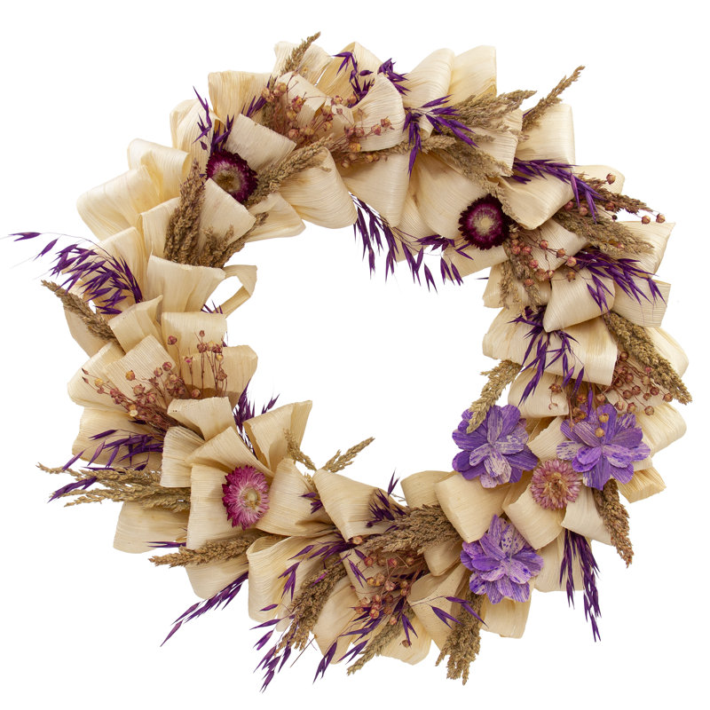 Rosalind Wheeler Preserved 20 Corn Husks Wreath Reviews Wayfair