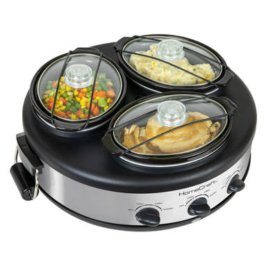 Mega Chef 2 Qt. Round Triple Slow Cooker and Buffet Server & Reviews |  Wayfair