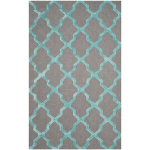 Parker Lane Hand-Tufted Gray/Turquoise Area Rug