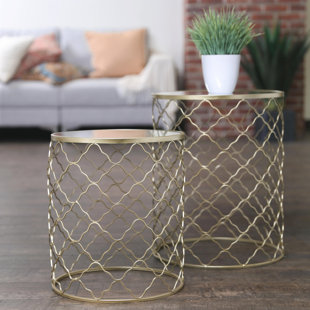 Metal Round 2 Piece Nesting Tables