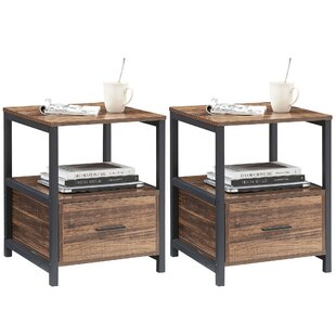 Kurtz 22'' Tall End Table Set with Storage (Set of 2) by Williston Forge