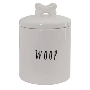 Pet Ceramic Woof Jar with Bone